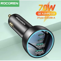 70w Type-c Ve Usb Giriş 4 Portlu Araç Şarjı Ce Lisanslı Pd Hızlı