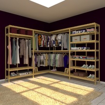 Beleza - Açık Ahşap Gardırop - Robot Süpürge Kullanımı İçin Uygun