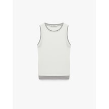 Koton Slim Fit Bisiklet Yaka Viskon Karışımlı Kolsuz Bluz Ekru 6sal30194ık