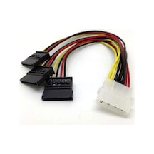 3Lü Sata Power Kablosu Hdd 4 Pin Güç Kasa Içi