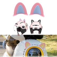 Microcase Motosiklet Kask Eşyalar İçin Sevimli Dıy Yapışkanlı Karakter Ve Parçalar Kedi Kulağı Seti - Al5258 Renkli