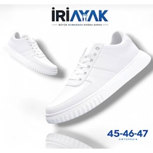 İriayak Büyük Numara 45-47 / Rahat Taban Casual Ayakkabı/ Erkek - Günlük Kullanıma Uygun Beyaz