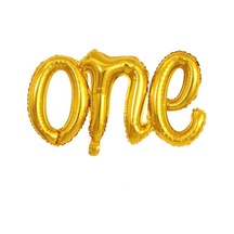 One Gold Folyo Balon - Bebek Çocuk Parti Kutlama Seti