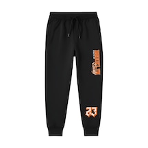 Broklyn 33 Baskılı Çift Cepli Erkek Çocuk Jogger Eşofman Altı Siyah
