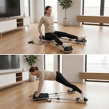 Ahşap Pilates Aleti 20+ Egzersiz Destekli 4 Kademe Dirençli Kayan Platformlu Fitness Egzersiz Aleti Siyah