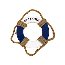 18 CM İpli Ahşap Simit Welcome Duvar Simit Gemici Simit