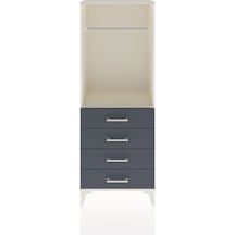 Arges Dolap Tek Raflı 4 Çekmeceli Tek Askılı 60x30x163 Aytaşı-antrasit Aytası