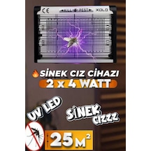2x4 Watt Sinek Kapanı 25 Metrekare Uv Sinek Tuzağı Kasa Elektrikli Kara Sinek Öldürücü