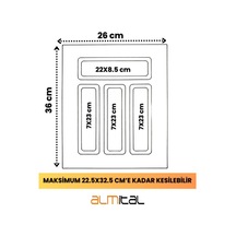 26x36 Cm. Çekmece İçi Antrasit Kaşıklık  22,5x32,5 Cm'e Kadar Kesilebilir Diğer