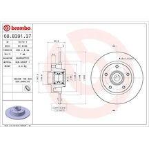 Brembo 08b39137 Arka Fren Diski Renault Megane Iv 15 Dış Cap: 260 Mm K:86 Mm 5 Delik 432027412r-432000185r-432006609r Adet