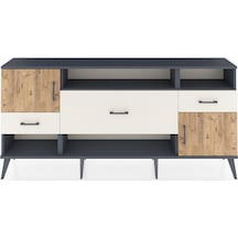 Arges Konsol 3 Raflı 3 Çekmeceli 2 Kapaklı 176x30x83 Antrasit-çam/aytaşı Çam/aytaşı