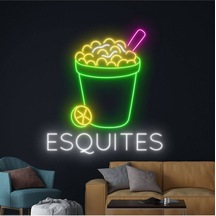Esquıtes Yazılı Ve Şekilli Neon Tabela Çok Renkli