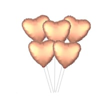 5 Li Kalp Folyo Balon, Rose Gold Renkli Partiler İçin 2 Yaş Mavi