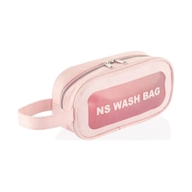 Şeffaf Seyahat Makyaj Kozmetik Çantası Açık Pembe Small Açık Pembe