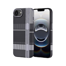 İphone 17e Kılıf M-safe Şarj Özellikli Karbon Fiber Görünümlü Zore Nekst Kapak - Gri-siyah Gri - Siyah