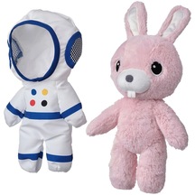 Aftonsparv 28 Cm Çıkarılabilir Astronot Giysili Tavşan Yumuşak Peluş Oyuncak Pembe Uzay Temalı