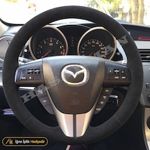 Mazda 3 Dikme Direksiyon Kılıfı Alcantara Süet Monza Black Bl 2009-2013 Siyah
