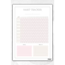 Alışkanlık Takibi - Habit Tracker - A4 Ebat - 30 Yaprak - Günlük Haftalık Planlayıcı - Planner - 1340 Çok Renkli