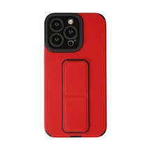 İphone 13 Pro Kılıf Mega Standlı Silikon - Kırmızı