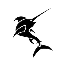 Köpek Balığı Folyo Sticker 40cm Uzunluk Siyah