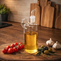 Porsima 408 Kare Borosilikat Cam Yağdanlık Yağlık Sirkelik 400ml Şeffaf