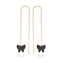 Gumush Gümüş Kelebek Zincir Küpe N11.42316
