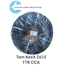 Mvc 2x1,5 Ttr Cca Tam Kesit Kablo Siyah Renk 100 Metre