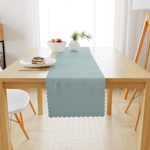 Buz Mavisi Kadife Dokulu Runner 40x180