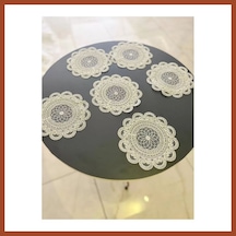 Bezos 6 Lı Dantel Kahve Sunumluğu 15x15 Cm Asorti Desenli Çeyizlik Sunumluk Pro Çok Renkli