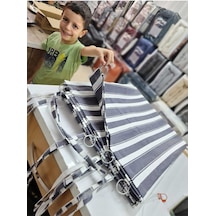 Devrim Olivya Tekstil Halkalı Yeşil-beyaz Özel Dikim Lüks Branda Balkon Perdesi En X Yükseklik Ölçü Seçenekleriyle Gri Beyaz