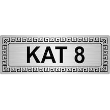 Kat 8 7Cmx20Cm Metal Yönlendirme Levhası Gümüş Renk Metal