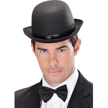 Charlie Chaplin Stil Yetişkin Şapkası Siyah Melon Parti Şapkası "