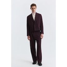 Antioch Crop Fit Blazer Ceket Bordo