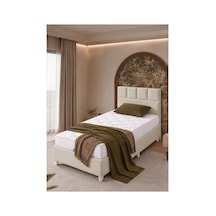 Baza Seti, Monaco Tek Kişilik Baza Başlık Maxi Yatak Seti, Bej - 90x190 Cm 90 x 190