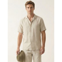 Xint Naturel %100 Keten Regular Fit Gömlek 700988 bej