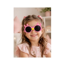 Kalp Detaylı Çoçuk Güneş Gözlüğü Pembe - 902061496 Pembe