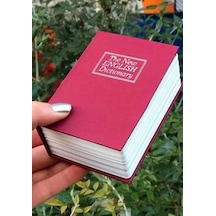 Kitap Görünümlü Gizli Kasa Çelik Para Mücevher Altın Kutusu-Bordo