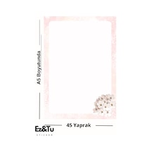 Soft Pink A5 Defter 45 Yaprak Zarif Çiçekli Tasarım Çok Renkli