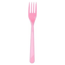 Plastik Çatal Pembe Çatal 25 Adet Kullan At Çatal