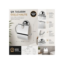 Buççin Online Mağaza Paslanmaz Krom Kapaklı Tuvalet Kağıtlığı Duvara Monte Banyo Wc Kağıtlık Aparatı Vidalı Krom Gümüş Çok Renkli