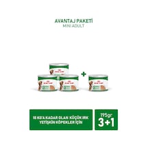 Mini Adult Küçük Irklar İçin Yaş Konserve Köpek Maması 3 + 1 Hediye 195 Gr