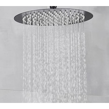 Fause Tepe Duş Başlığı Oval Slim 304 Metal 25 Cm Siyah Ktd106-B Siyah