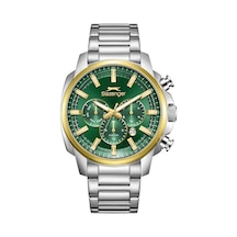 Slazenger Sl.09.2479.2.05 Quartz Çelik Altın/gri Yeşil Kadran 43 Mm Erkek Kol Saati Gri