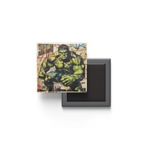 Hulk - Baskılı Buzdolap Magneti Kare - 9x9 Cm