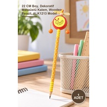 1 Adet Ahşap Figürlü Kurşun Kalem 22 Cm Boy, Dekoratif Masaüstü Kalem, Wooden Pencil, Alk1213 Model