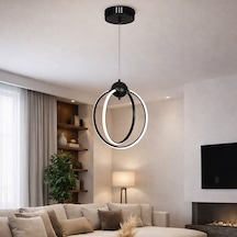 Tt074-2-sy Tt Aydınlatma 2'li Mat Siyah Led Avize Beyaz Işık