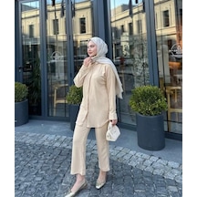 Lovie Moda Kadın İkili Bürümcük Takım Bej Lovie Moda Kadın İkili Bürümcük Takım Bej