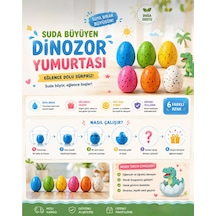 Dinozor Yumurtası Islanınca Çatlayıp Suda Büyüyen Oyuncak Renkli Süpriz Yumurta 3 Cm 10