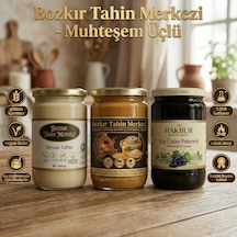Bozkır Tahin Merkezi Muhteşem Üçlü Beyaz Tahin-altın Susam Tahin-köy Pekmezi Doğal&katkısız
