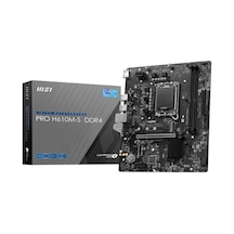 Msı Pro H610m-s Ddr4 Iı Soket 1700 Ddr4 3200 Oc Hdmı M.2 5gbps 1x 1g Lan Matx